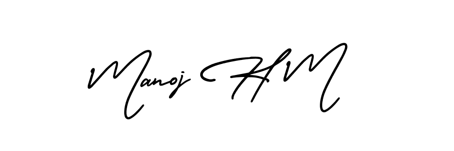 Manoj H M stylish signature style. Best Handwritten Sign (AmerikaSignatureDemo-Regular) for my name. Handwritten Signature Collection Ideas for my name Manoj H M. Manoj H M signature style 3 images and pictures png