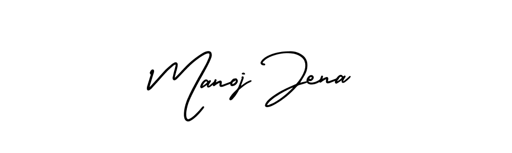 How to make Manoj Jena name signature. Use AmerikaSignatureDemo-Regular style for creating short signs online. This is the latest handwritten sign. Manoj Jena signature style 3 images and pictures png