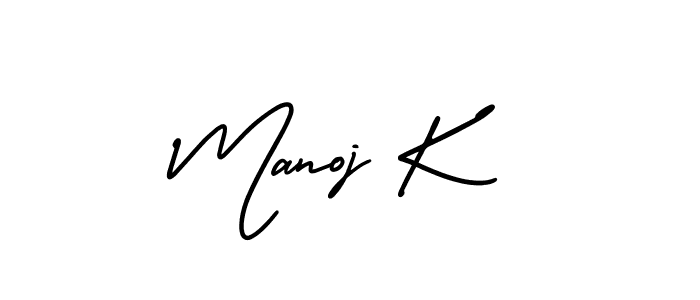 You should practise on your own different ways (AmerikaSignatureDemo-Regular) to write your name (Manoj K) in signature. don't let someone else do it for you. Manoj K signature style 3 images and pictures png
