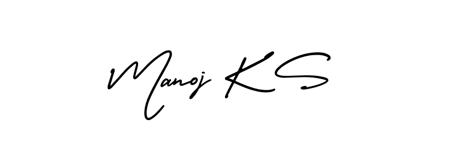 Use a signature maker to create a handwritten signature online. With this signature software, you can design (AmerikaSignatureDemo-Regular) your own signature for name Manoj K S. Manoj K S signature style 3 images and pictures png