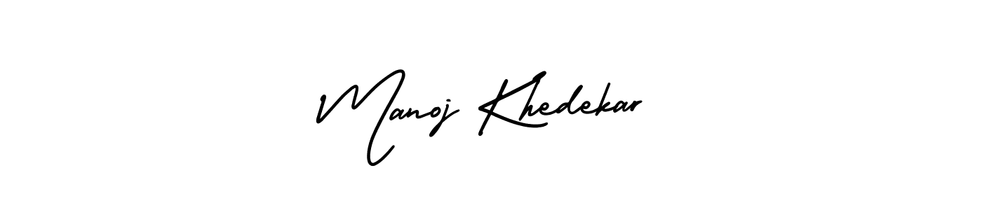 AmerikaSignatureDemo-Regular is a professional signature style that is perfect for those who want to add a touch of class to their signature. It is also a great choice for those who want to make their signature more unique. Get Manoj Khedekar name to fancy signature for free. Manoj Khedekar signature style 3 images and pictures png