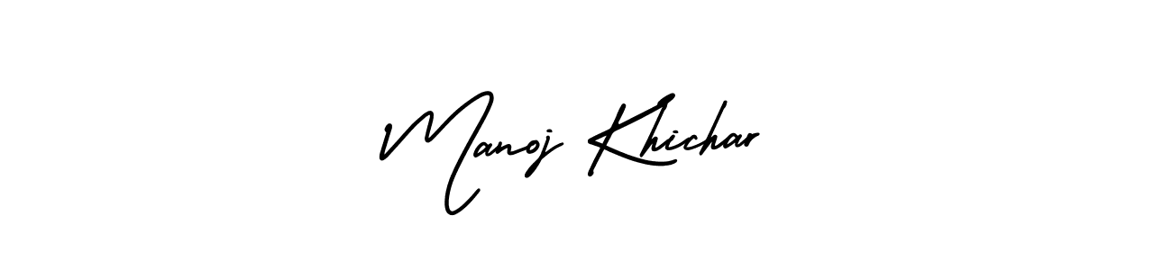 Design your own signature with our free online signature maker. With this signature software, you can create a handwritten (AmerikaSignatureDemo-Regular) signature for name Manoj Khichar. Manoj Khichar signature style 3 images and pictures png