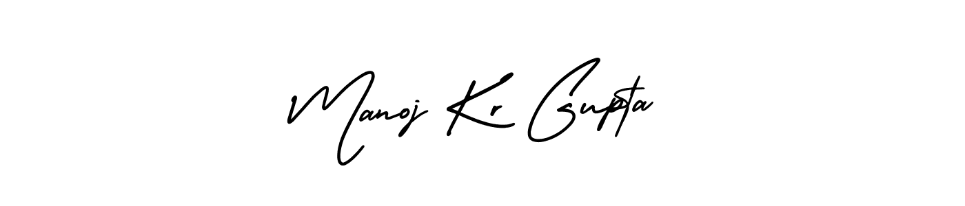 How to make Manoj Kr Gupta name signature. Use AmerikaSignatureDemo-Regular style for creating short signs online. This is the latest handwritten sign. Manoj Kr Gupta signature style 3 images and pictures png