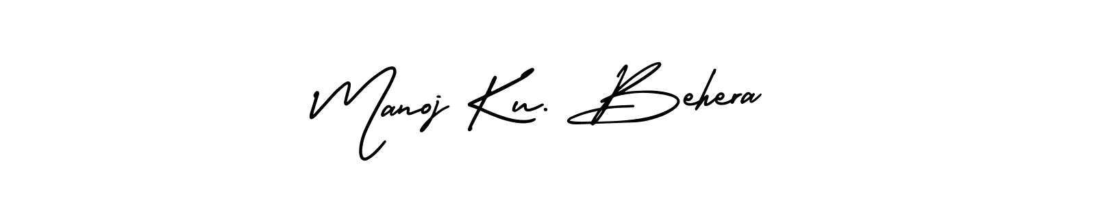 You should practise on your own different ways (AmerikaSignatureDemo-Regular) to write your name (Manoj Ku. Behera) in signature. don't let someone else do it for you. Manoj Ku. Behera signature style 3 images and pictures png