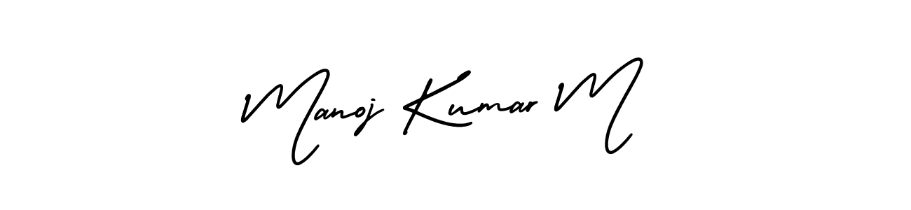 Make a short Manoj Kumar M signature style. Manage your documents anywhere anytime using AmerikaSignatureDemo-Regular. Create and add eSignatures, submit forms, share and send files easily. Manoj Kumar M signature style 3 images and pictures png