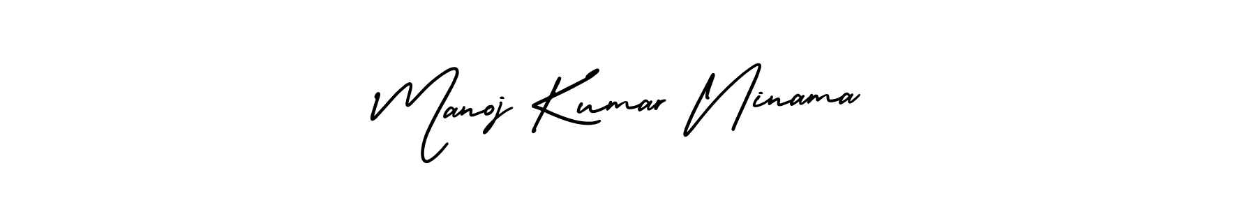 Make a short Manoj Kumar Ninama signature style. Manage your documents anywhere anytime using AmerikaSignatureDemo-Regular. Create and add eSignatures, submit forms, share and send files easily. Manoj Kumar Ninama signature style 3 images and pictures png