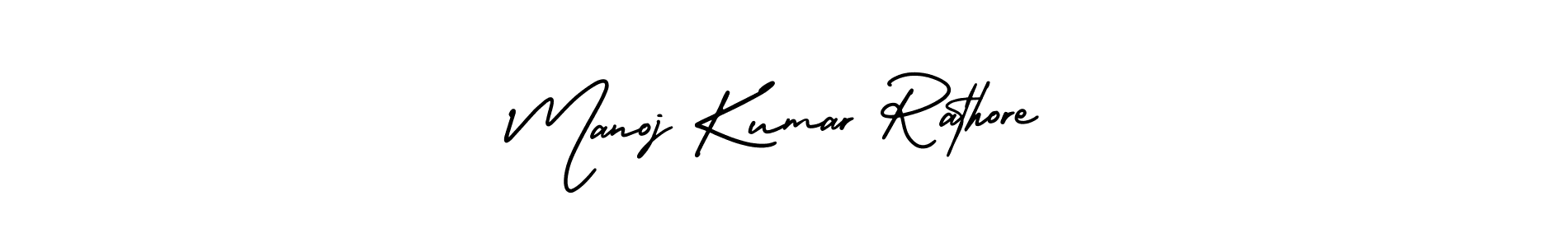 You should practise on your own different ways (AmerikaSignatureDemo-Regular) to write your name (Manoj Kumar Rathore) in signature. don't let someone else do it for you. Manoj Kumar Rathore signature style 3 images and pictures png