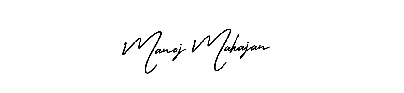 The best way (AmerikaSignatureDemo-Regular) to make a short signature is to pick only two or three words in your name. The name Manoj Mahajan include a total of six letters. For converting this name. Manoj Mahajan signature style 3 images and pictures png