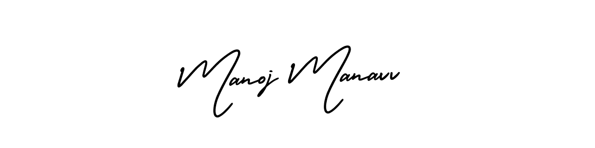 How to make Manoj Manavv name signature. Use AmerikaSignatureDemo-Regular style for creating short signs online. This is the latest handwritten sign. Manoj Manavv signature style 3 images and pictures png