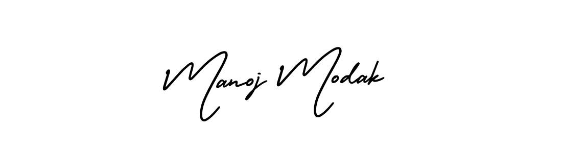 The best way (AmerikaSignatureDemo-Regular) to make a short signature is to pick only two or three words in your name. The name Manoj Modak include a total of six letters. For converting this name. Manoj Modak signature style 3 images and pictures png