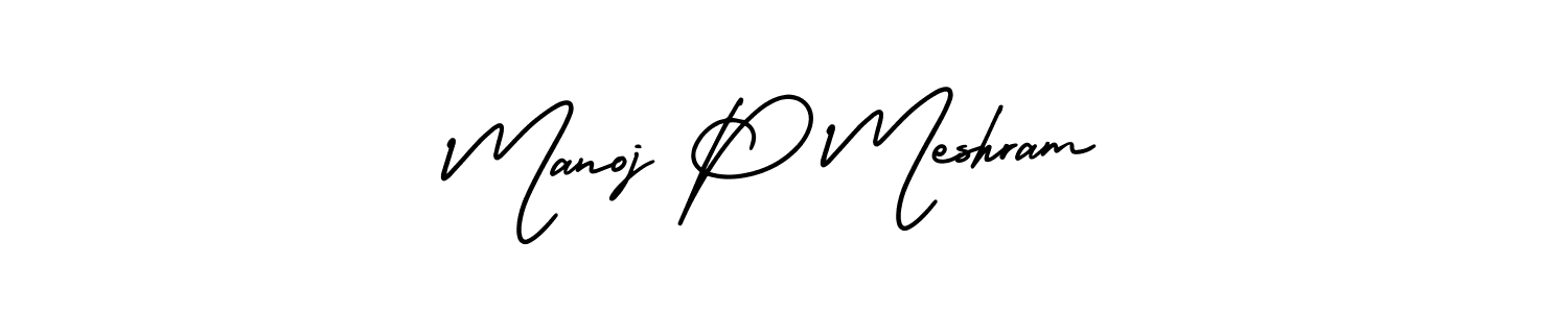 It looks lik you need a new signature style for name Manoj P Meshram. Design unique handwritten (AmerikaSignatureDemo-Regular) signature with our free signature maker in just a few clicks. Manoj P Meshram signature style 3 images and pictures png