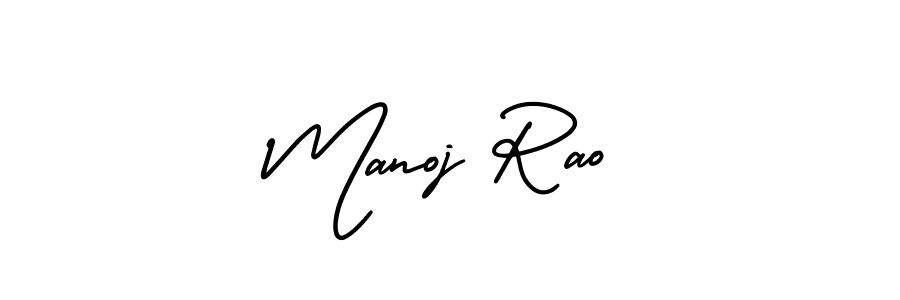 The best way (AmerikaSignatureDemo-Regular) to make a short signature is to pick only two or three words in your name. The name Manoj Rao include a total of six letters. For converting this name. Manoj Rao signature style 3 images and pictures png