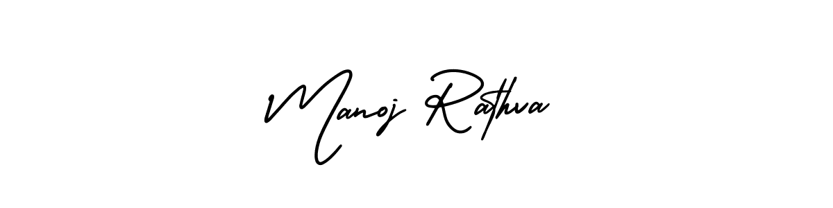 Design your own signature with our free online signature maker. With this signature software, you can create a handwritten (AmerikaSignatureDemo-Regular) signature for name Manoj Rathva. Manoj Rathva signature style 3 images and pictures png
