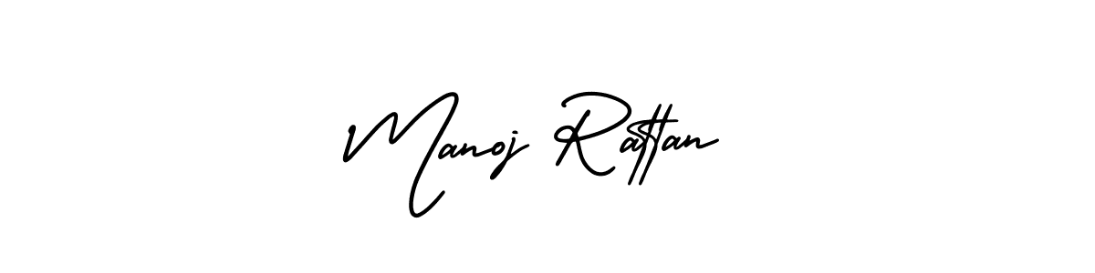 You should practise on your own different ways (AmerikaSignatureDemo-Regular) to write your name (Manoj Rattan) in signature. don't let someone else do it for you. Manoj Rattan signature style 3 images and pictures png