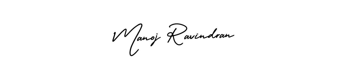 The best way (AmerikaSignatureDemo-Regular) to make a short signature is to pick only two or three words in your name. The name Manoj Ravindran include a total of six letters. For converting this name. Manoj Ravindran signature style 3 images and pictures png