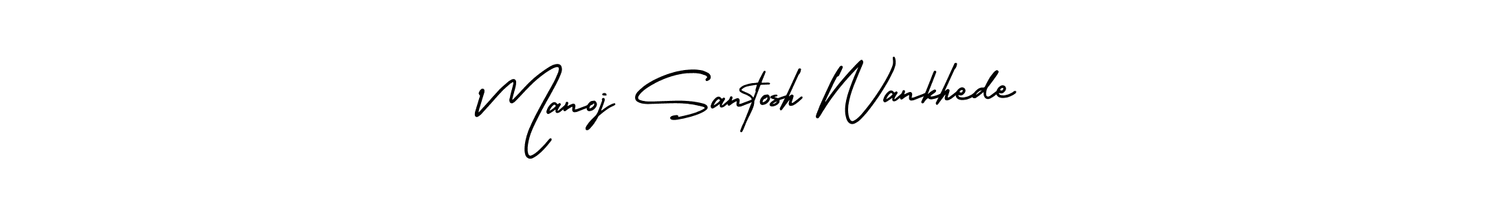 Also You can easily find your signature by using the search form. We will create Manoj Santosh Wankhede name handwritten signature images for you free of cost using AmerikaSignatureDemo-Regular sign style. Manoj Santosh Wankhede signature style 3 images and pictures png