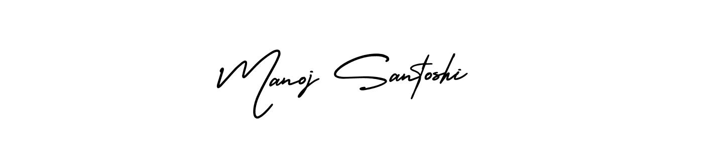 AmerikaSignatureDemo-Regular is a professional signature style that is perfect for those who want to add a touch of class to their signature. It is also a great choice for those who want to make their signature more unique. Get Manoj Santoshi name to fancy signature for free. Manoj Santoshi signature style 3 images and pictures png