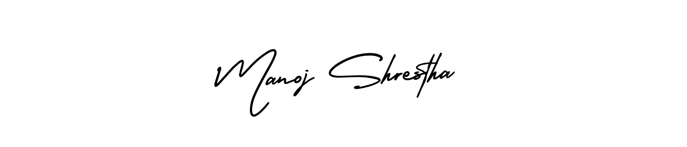 Design your own signature with our free online signature maker. With this signature software, you can create a handwritten (AmerikaSignatureDemo-Regular) signature for name Manoj Shrestha. Manoj Shrestha signature style 3 images and pictures png