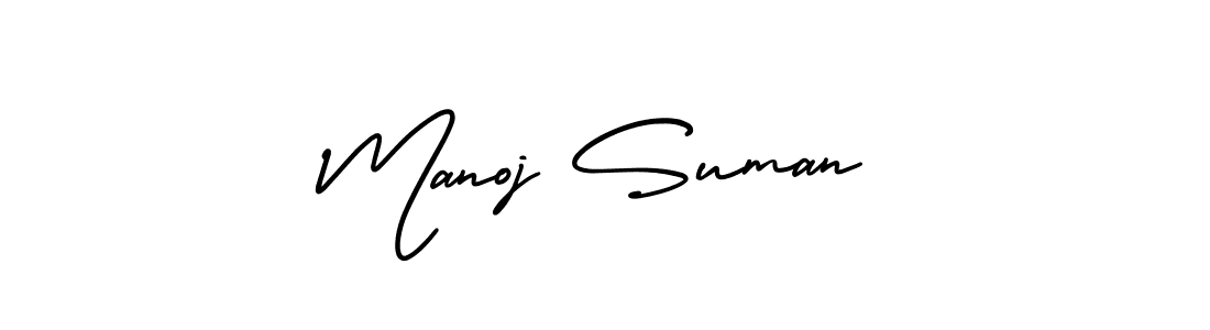 Design your own signature with our free online signature maker. With this signature software, you can create a handwritten (AmerikaSignatureDemo-Regular) signature for name Manoj Suman. Manoj Suman signature style 3 images and pictures png