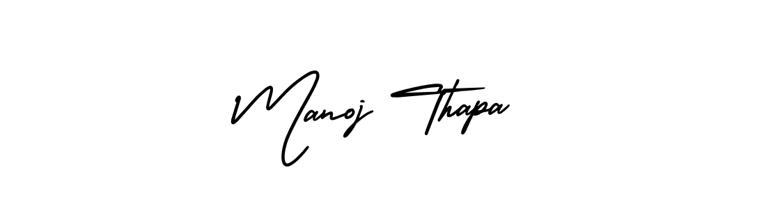 Create a beautiful signature design for name Manoj Thapa. With this signature (AmerikaSignatureDemo-Regular) fonts, you can make a handwritten signature for free. Manoj Thapa signature style 3 images and pictures png