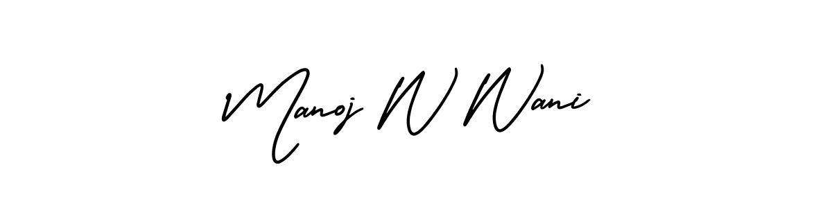 Similarly AmerikaSignatureDemo-Regular is the best handwritten signature design. Signature creator online .You can use it as an online autograph creator for name Manoj W Wani. Manoj W Wani signature style 3 images and pictures png