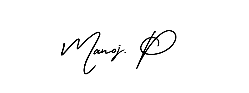 Make a beautiful signature design for name Manoj. P. With this signature (AmerikaSignatureDemo-Regular) style, you can create a handwritten signature for free. Manoj. P signature style 3 images and pictures png