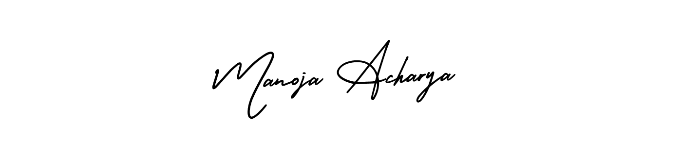 How to make Manoja Acharya signature? AmerikaSignatureDemo-Regular is a professional autograph style. Create handwritten signature for Manoja Acharya name. Manoja Acharya signature style 3 images and pictures png