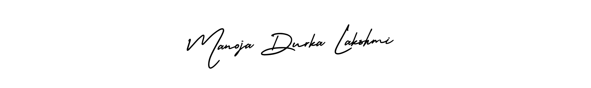 Make a beautiful signature design for name Manoja Durka Lakshmi. With this signature (AmerikaSignatureDemo-Regular) style, you can create a handwritten signature for free. Manoja Durka Lakshmi signature style 3 images and pictures png