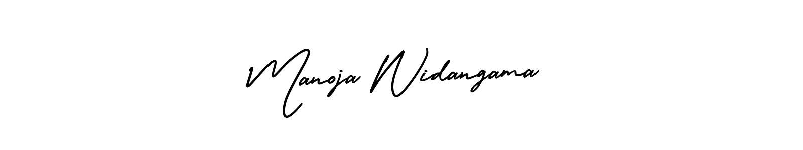 AmerikaSignatureDemo-Regular is a professional signature style that is perfect for those who want to add a touch of class to their signature. It is also a great choice for those who want to make their signature more unique. Get Manoja Widangama name to fancy signature for free. Manoja Widangama signature style 3 images and pictures png