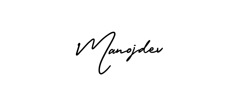 Use a signature maker to create a handwritten signature online. With this signature software, you can design (AmerikaSignatureDemo-Regular) your own signature for name Manojdev. Manojdev signature style 3 images and pictures png