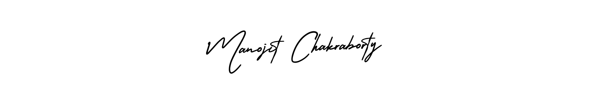 The best way (AmerikaSignatureDemo-Regular) to make a short signature is to pick only two or three words in your name. The name Manojit Chakraborty include a total of six letters. For converting this name. Manojit Chakraborty signature style 3 images and pictures png