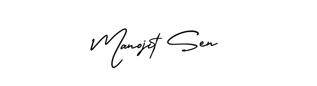 Also You can easily find your signature by using the search form. We will create Manojit Sen name handwritten signature images for you free of cost using AmerikaSignatureDemo-Regular sign style. Manojit Sen signature style 3 images and pictures png