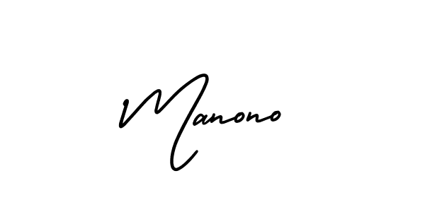 Use a signature maker to create a handwritten signature online. With this signature software, you can design (AmerikaSignatureDemo-Regular) your own signature for name Manono. Manono signature style 3 images and pictures png