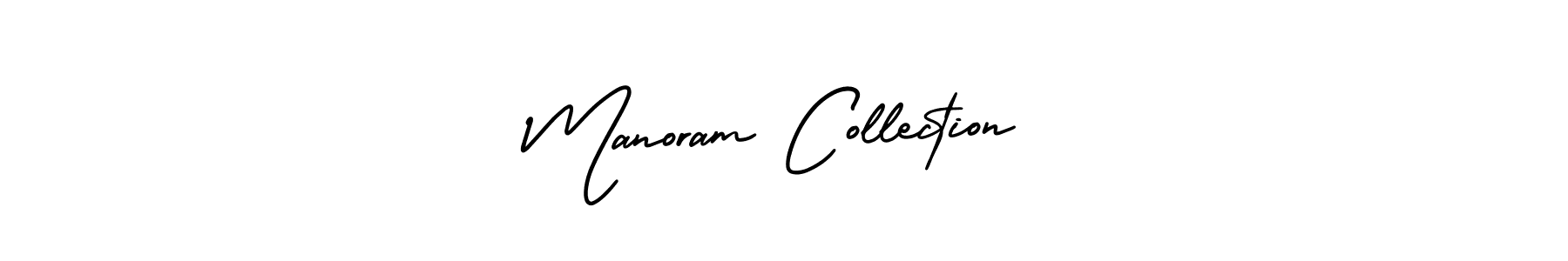 How to Draw Manoram Collection signature style? AmerikaSignatureDemo-Regular is a latest design signature styles for name Manoram Collection. Manoram Collection signature style 3 images and pictures png