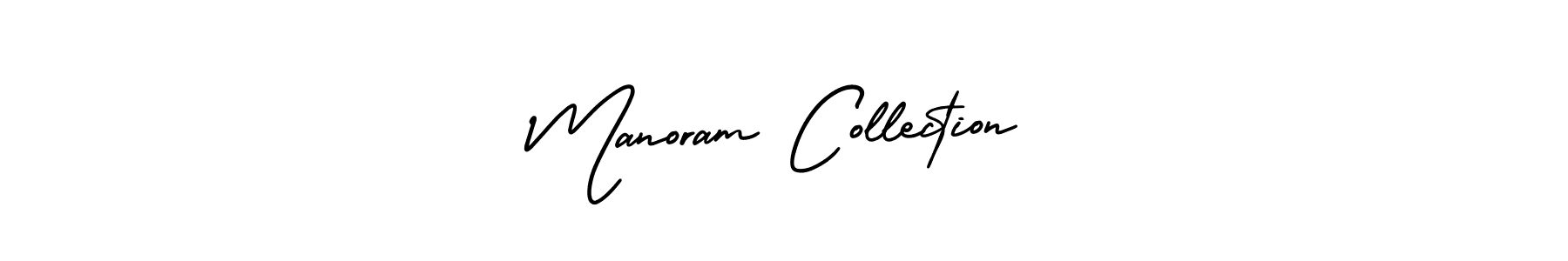 How to Draw Manoram Collection signature style? AmerikaSignatureDemo-Regular is a latest design signature styles for name Manoram Collection. Manoram Collection signature style 3 images and pictures png