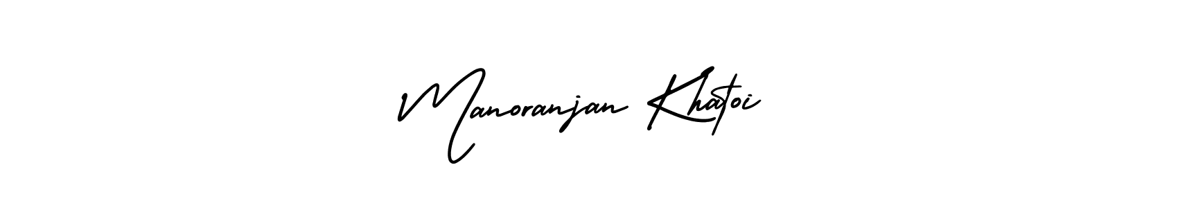 Make a beautiful signature design for name Manoranjan Khatoi. With this signature (AmerikaSignatureDemo-Regular) style, you can create a handwritten signature for free. Manoranjan Khatoi signature style 3 images and pictures png