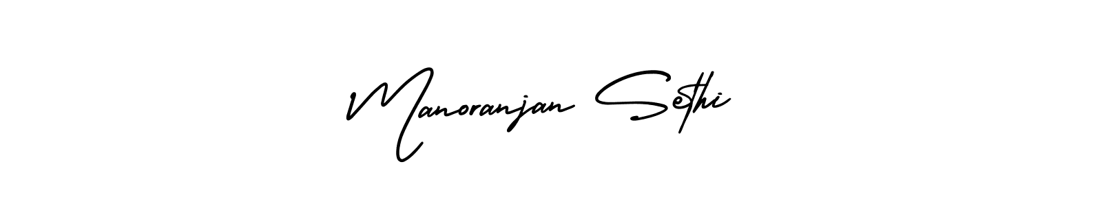 Make a beautiful signature design for name Manoranjan Sethi. With this signature (AmerikaSignatureDemo-Regular) style, you can create a handwritten signature for free. Manoranjan Sethi signature style 3 images and pictures png