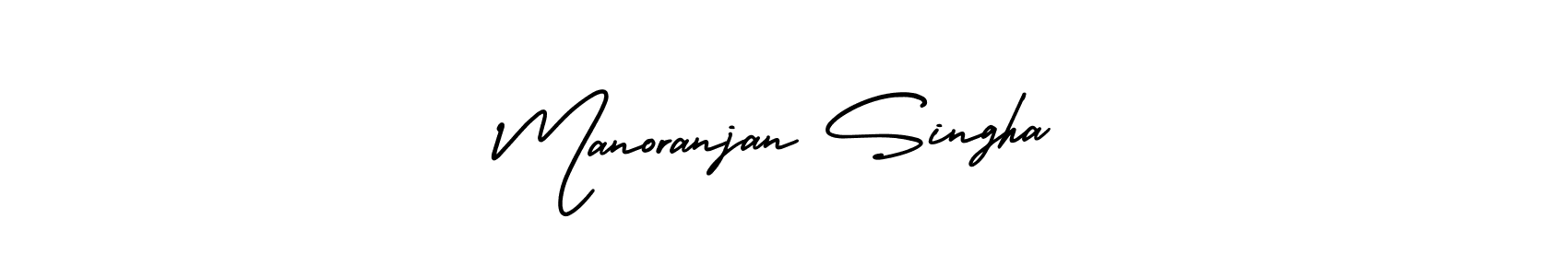 How to make Manoranjan Singha name signature. Use AmerikaSignatureDemo-Regular style for creating short signs online. This is the latest handwritten sign. Manoranjan Singha signature style 3 images and pictures png
