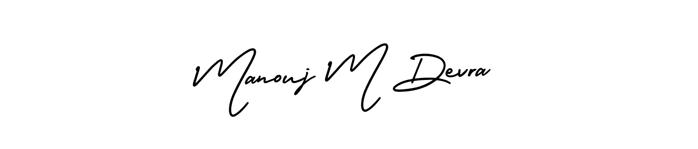 Make a short Manouj M Devra signature style. Manage your documents anywhere anytime using AmerikaSignatureDemo-Regular. Create and add eSignatures, submit forms, share and send files easily. Manouj M Devra signature style 3 images and pictures png