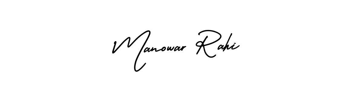 How to make Manowar Rahi name signature. Use AmerikaSignatureDemo-Regular style for creating short signs online. This is the latest handwritten sign. Manowar Rahi signature style 3 images and pictures png