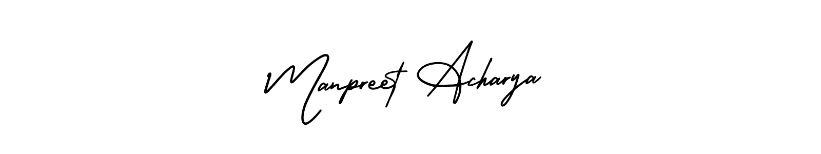 Make a short Manpreet Acharya signature style. Manage your documents anywhere anytime using AmerikaSignatureDemo-Regular. Create and add eSignatures, submit forms, share and send files easily. Manpreet Acharya signature style 3 images and pictures png