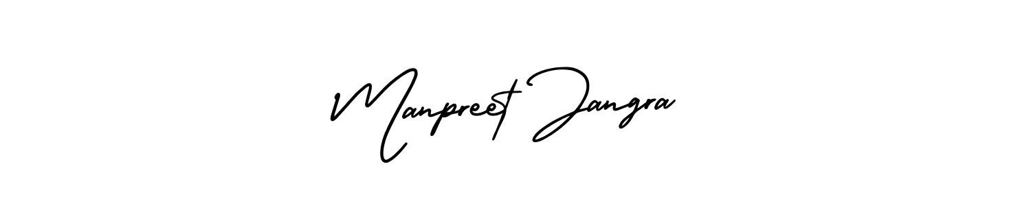 How to make Manpreet Jangra name signature. Use AmerikaSignatureDemo-Regular style for creating short signs online. This is the latest handwritten sign. Manpreet Jangra signature style 3 images and pictures png