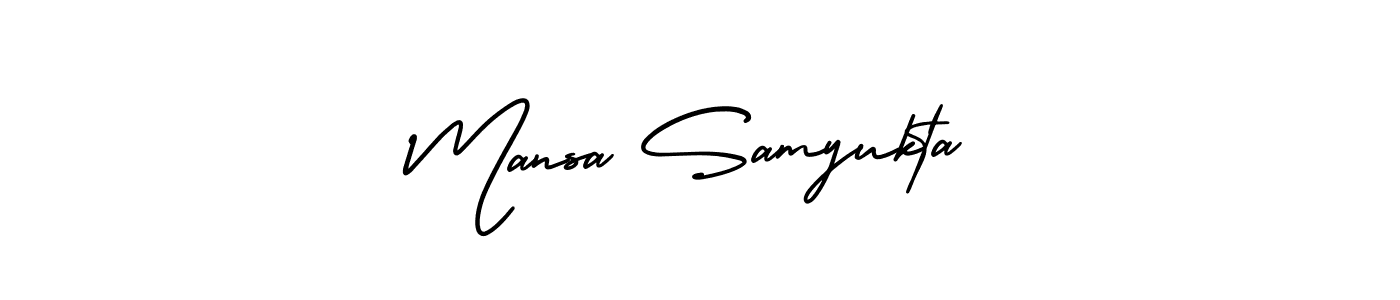 Similarly AmerikaSignatureDemo-Regular is the best handwritten signature design. Signature creator online .You can use it as an online autograph creator for name Mansa Samyukta. Mansa Samyukta signature style 3 images and pictures png