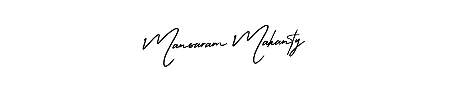 You should practise on your own different ways (AmerikaSignatureDemo-Regular) to write your name (Mansaram Mahanty) in signature. don't let someone else do it for you. Mansaram Mahanty signature style 3 images and pictures png