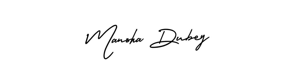 The best way (AmerikaSignatureDemo-Regular) to make a short signature is to pick only two or three words in your name. The name Mansha Dubey include a total of six letters. For converting this name. Mansha Dubey signature style 3 images and pictures png