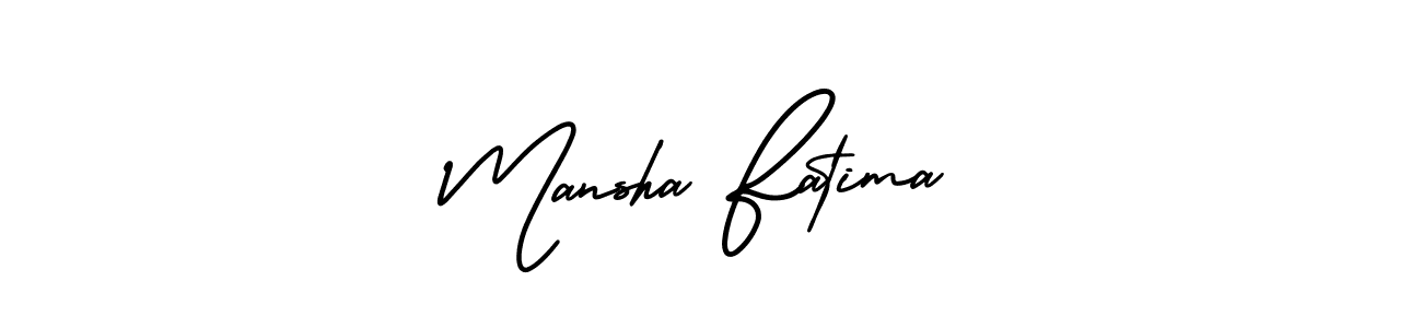 It looks lik you need a new signature style for name Mansha Fatima. Design unique handwritten (AmerikaSignatureDemo-Regular) signature with our free signature maker in just a few clicks. Mansha Fatima signature style 3 images and pictures png