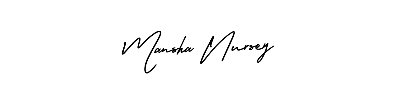 It looks lik you need a new signature style for name Mansha Nursey. Design unique handwritten (AmerikaSignatureDemo-Regular) signature with our free signature maker in just a few clicks. Mansha Nursey signature style 3 images and pictures png