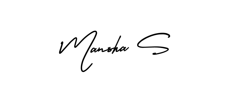 Make a beautiful signature design for name Mansha S. With this signature (AmerikaSignatureDemo-Regular) style, you can create a handwritten signature for free. Mansha S signature style 3 images and pictures png