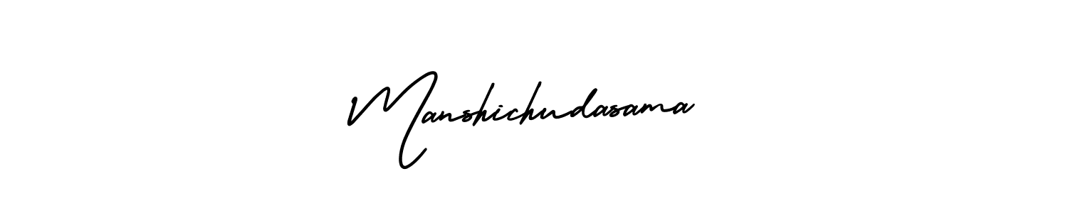 The best way (AmerikaSignatureDemo-Regular) to make a short signature is to pick only two or three words in your name. The name Manshichudasama include a total of six letters. For converting this name. Manshichudasama signature style 3 images and pictures png