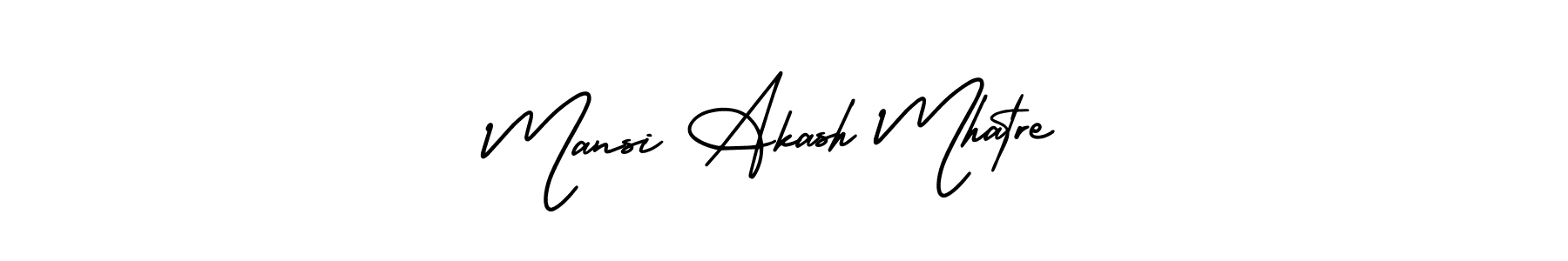 Make a beautiful signature design for name Mansi Akash Mhatre. With this signature (AmerikaSignatureDemo-Regular) style, you can create a handwritten signature for free. Mansi Akash Mhatre signature style 3 images and pictures png